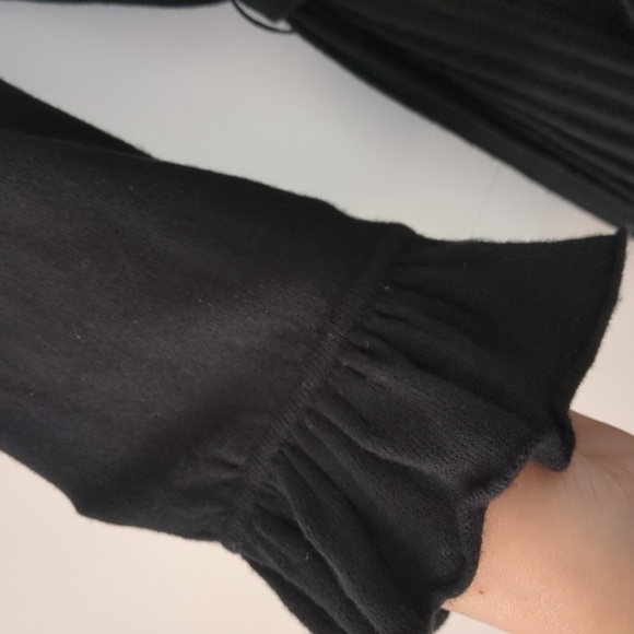 Rebecca Taylor Knit fit flare Long Sleeve & tie waist Tassels Knee Length Dress - Picture 7 of 11